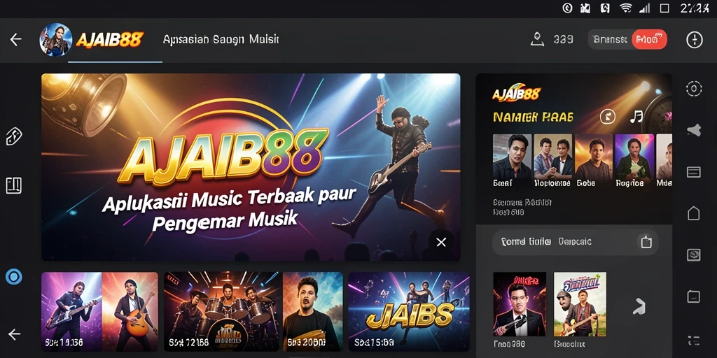 Screenshot AJAIB88 yang menunjukkan antarmuka aplikasi musik.