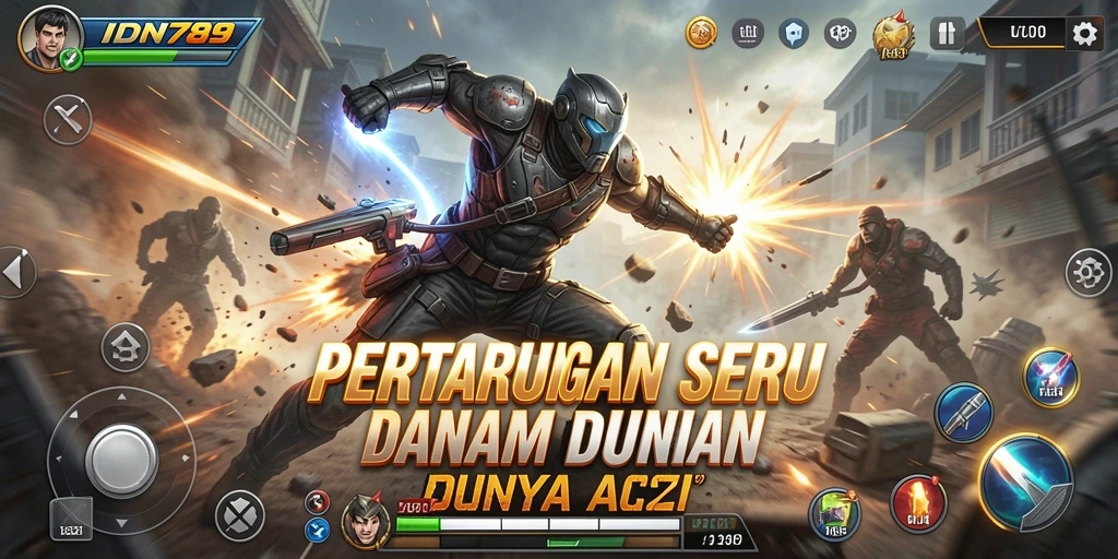 Screenshot gameplay IDN789 menampilkan aksi pertempuran yang seru.