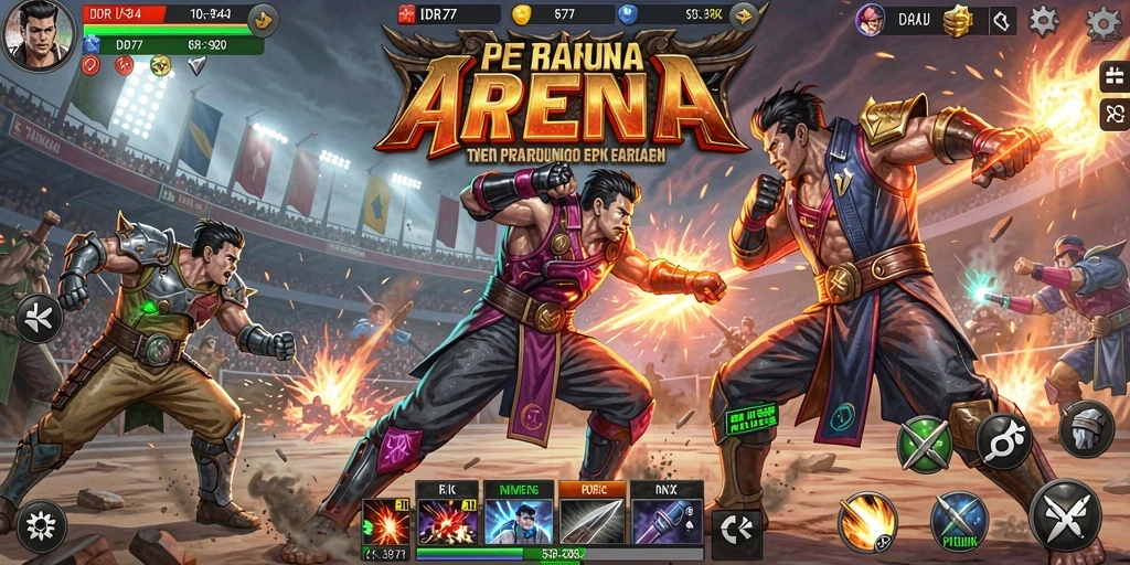 Tampilan atraktif dari gameplay <strong>IDR77</strong> dengan pertarungan yang intens.
