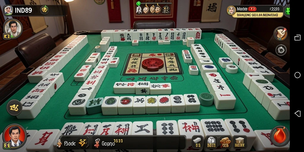 Tampilan menarik gameplay Mahjong di IND89 dengan berbagai level.