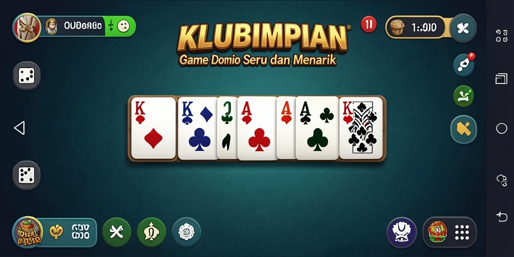Tampilan gameplay seru dalam permainan Domino KLUBIMPIAN.