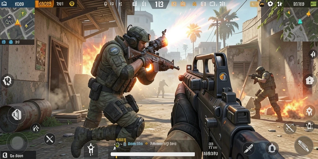 Tampilan gameplay seru dari KNO89 dengan aksi tembak-menembak yang intens.