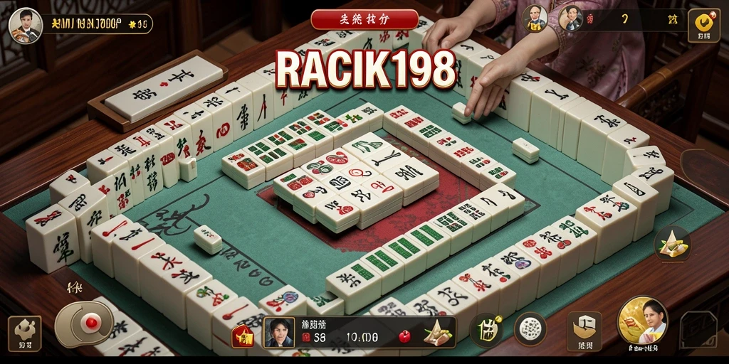 Screenshot menampilkan serunya gameplay Mahjong di RACIK198.