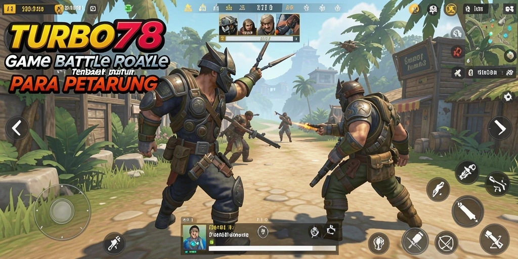 Tampilan seru gameplay TURBO78 dalam pertarungan Battle Royale.