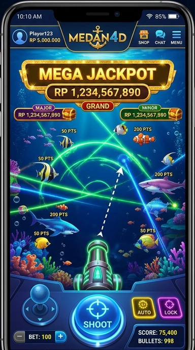 Screenshot antarmuka utama aplikasi medan4d.